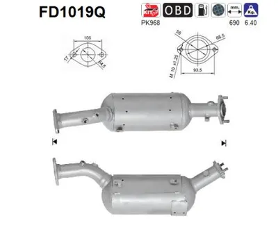 Filtre à particules / à suie, échappement Suzuki GRAND VITARA II
