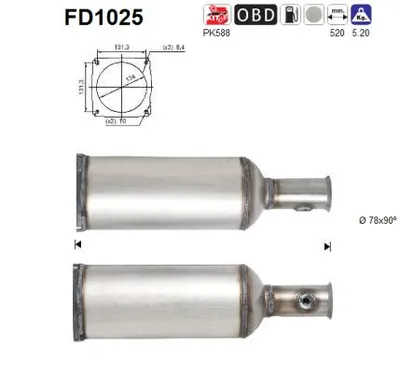 Filtre à particules / à suie, échappement Citroën C6 · Peugeot 407 Coupe · Peugeot 407