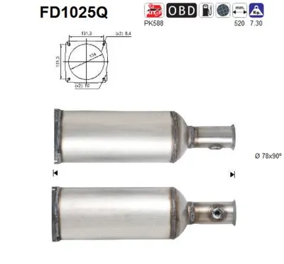 Filtre à particules / à suie, échappement Citroën C6 · Peugeot 407 Coupe · Peugeot 407