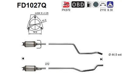 Filtre à particules / à suie, échappement Opel MERIVA A MPV · Vauxhall MERIVA A