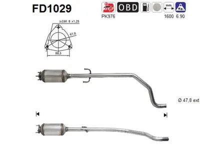 Filtre à particules / à suie, échappement Opel CORSA D Hatchback Van · Opel CORSA D · Vauxhall CORSA Mk III
