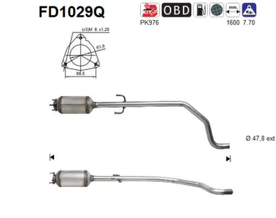 Filtre à particules / à suie, échappement Opel CORSA D Hatchback Van · Opel CORSA D · Vauxhall CORSA Mk III