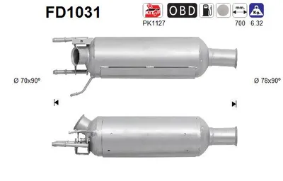 Filtre à particules / à suie, échappement Citroën C-CROSSER · Peugeot 4007 · Mitsubishi OUTLANDER II
