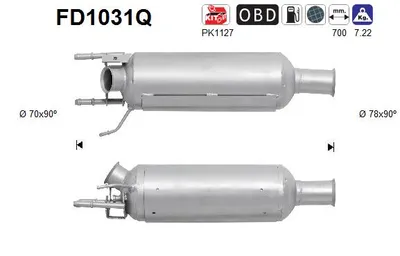 Filtre à particules / à suie, échappement Citroën C-CROSSER · Peugeot 4007 · Mitsubishi OUTLANDER II