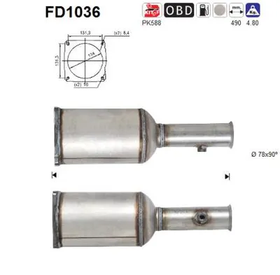 Filtre à particules / à suie, échappement Citroën C5 I Break · Citroën C5 I