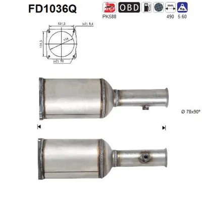 Filtre à particules / à suie, échappement Citroën C5 I Break · Citroën C5 I
