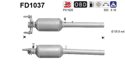 Filtre à particules / à suie, échappement Mercedes-Benz VIANO · Mercedes-Benz VITO / MIXTO Van · Mercedes-Benz VITO Bus