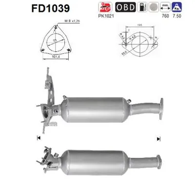 Filtre à particules / à suie, échappement Volvo V70 II · Volvo S80 II · Volvo XC70 I Cross Country