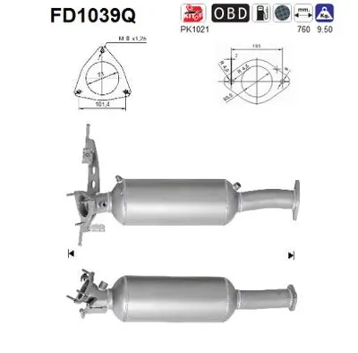 Filtre à particules / à suie, échappement Volvo V70 II · Volvo S80 II · Volvo XC70 I Cross Country