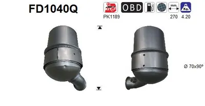 Filtre à particules / à suie, échappement Citroën C4 II · Peugeot 508 I · Peugeot 508 SW I