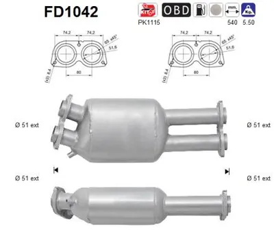 Filtre à particules / à suie, échappement Bmw 5 · Bmw 5 Touring
