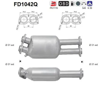 Filtre à particules / à suie, échappement Bmw 5 · Bmw 5 Touring