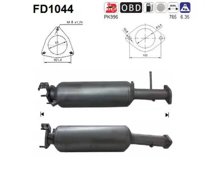Filtre à particules / à suie, échappement Volvo C70 II Convertible · Volvo C30 · Volvo S40 II