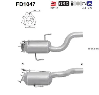 Filtre à particules / à suie, échappement Vw TOUAREG · Audi Q7 · Audi Q7 Van
