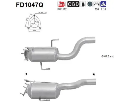 Filtre à particules / à suie, échappement Vw TOUAREG · Audi Q7 · Audi Q7 Van