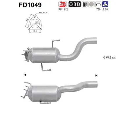 Filtre à particules / à suie, échappement Porsche CAYENNE