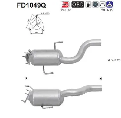 Filtre à particules / à suie, échappement Porsche CAYENNE