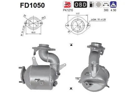 Filtre à particules / à suie, échappement Toyota VERSO S · Subaru TREZIA · Toyota YARIS