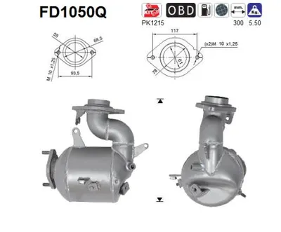 Filtre à particules / à suie, échappement Toyota VERSO S · Subaru TREZIA · Toyota YARIS