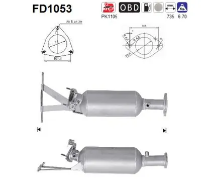 Filtre à particules / à suie, échappement Volvo V70 II · Volvo S60 I