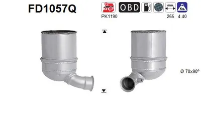 Filtre à particules / à suie, échappement Peugeot 208 I · Citroën DS3 · Citroën C3 I