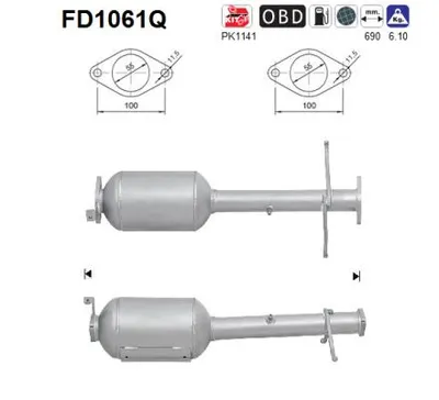 Filtre à particules / à suie, échappement Ford TOURNEO CONNECT · Ford TRANSIT CONNECT