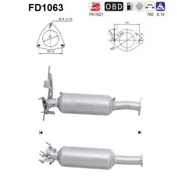 Filtre à particules / à suie, échappement Volvo V60 I · Volvo S80 II · Volvo S60 II