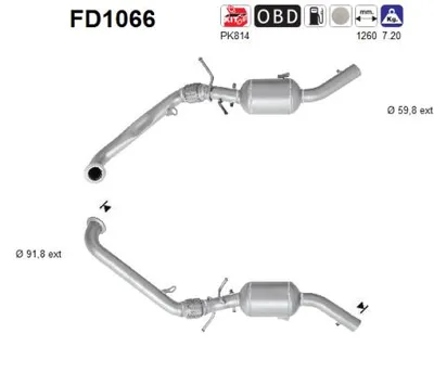 Filtre à particules / à suie, échappement Mercedes-Benz A-CLASS · Mercedes-Benz B-CLASS Sports Tourer