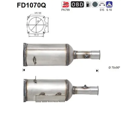 Filtre à particules / à suie, échappement Peugeot 308 CC · Citroën C4 I · Citroën C4 Coupe