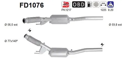 Filtre à particules / à suie, échappement Vw TRANSPORTER T5 Bus · Vw MULTIVAN T5 · Vw TRANSPORTER T5 Van