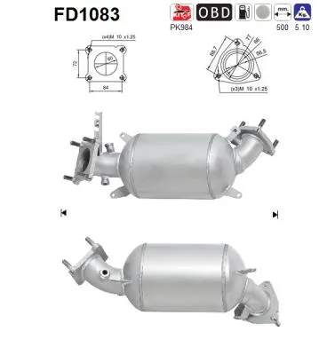 Filtre à particules / à suie, échappement Honda CIVIC VIII Hatchback