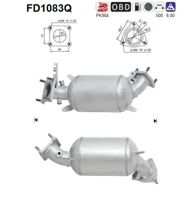 Filtre à particules / à suie, échappement Honda CIVIC VIII Hatchback