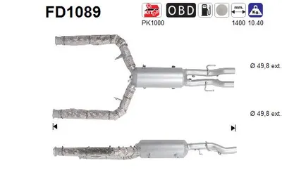 Filtre à particules / à suie, échappement Jaguar XF I · Jaguar XF SPORTBRAKE