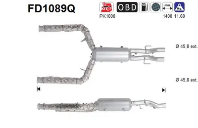 Filtre à particules / à suie, échappement Jaguar XF I · Jaguar XF SPORTBRAKE