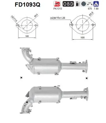 Filtre à particules / à suie, échappement Nissan NAVARA NP300 · Nissan PATHFINDER III · Nissan NAVARA NP300 Platform/Chassis