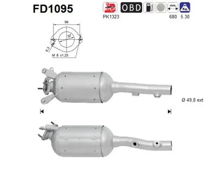 Filtre à particules / à suie, échappement Renault SCÉNIC II · Renault MEGANE II · Renault GRAND SCÉNIC II