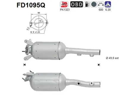 Filtre à particules / à suie, échappement Renault SCÉNIC II · Renault MEGANE II · Renault GRAND SCÉNIC II
