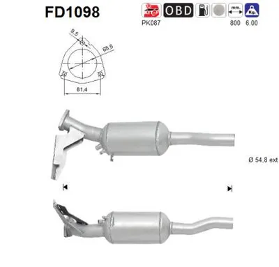 Filtre à particules / à suie, échappement Audi A6 C6 · Audi A6 C6 Avant · Audi A6 Allroad C6