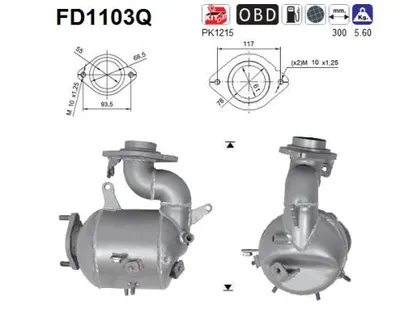 Filtre à particules / à suie, échappement Toyota COROLLA Saloon · Toyota AURIS · Toyota AURIS VAN Hatchback Van