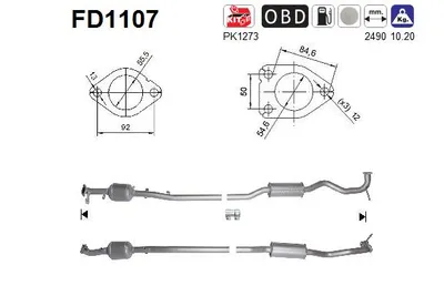 Filtre à particules / à suie, échappement Peugeot 4008 · Citroën C4 AIRCROSS