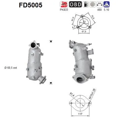 Filtre à particules / à suie, échappement Toyota COROLLA Verso · Toyota AVENSIS · Toyota AVENSIS Saloon