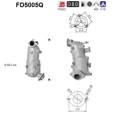 Filtre à particules / à suie, échappement Toyota COROLLA Verso · Toyota AVENSIS · Toyota AVENSIS Saloon