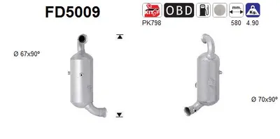 Filtre à particules / à suie, échappement Peugeot PARTNER Platform/Chassis · Citroën XSARA PICASSO · Peugeot 407