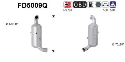 Filtre à particules / à suie, échappement Peugeot PARTNER Platform/Chassis · Citroën XSARA PICASSO · Peugeot 407