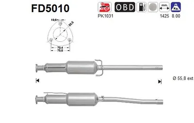 Filtre à particules / à suie, échappement Saab 9-5 · Saab 9-5 Estate