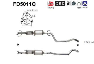 Filtre suie/particules, système d'échappement AS FD5011Q