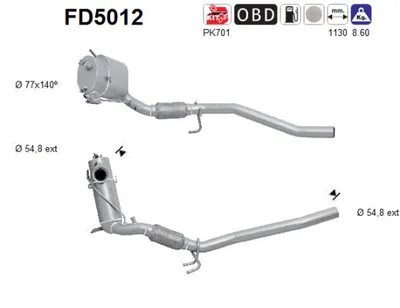 Filtre à particules / à suie, échappement Vw PASSAT B6 · Vw PASSAT B6 Variant · Vw PASSAT CC B6