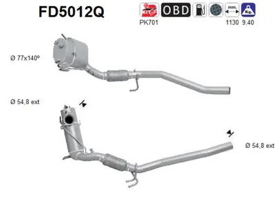 Filtre à particules / à suie, échappement Vw PASSAT B6 · Vw PASSAT B6 Variant · Vw PASSAT CC B6