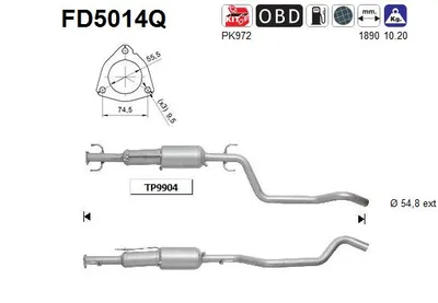 Filtre à particules / à suie, échappement Opel ZAFIRA / ZAFIRA FAMILY B · Vauxhall ZAFIRA Mk II · Opel ZAFIRA B Box Body/MPV