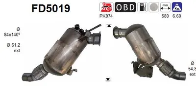 Filtre à particules / à suie, échappement Bmw 1